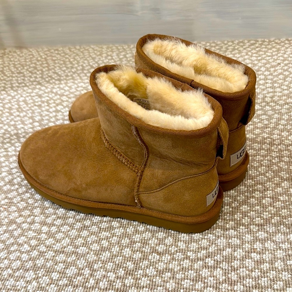 UGG Men’s Tan Suede Ankle Boots with Plush Lining